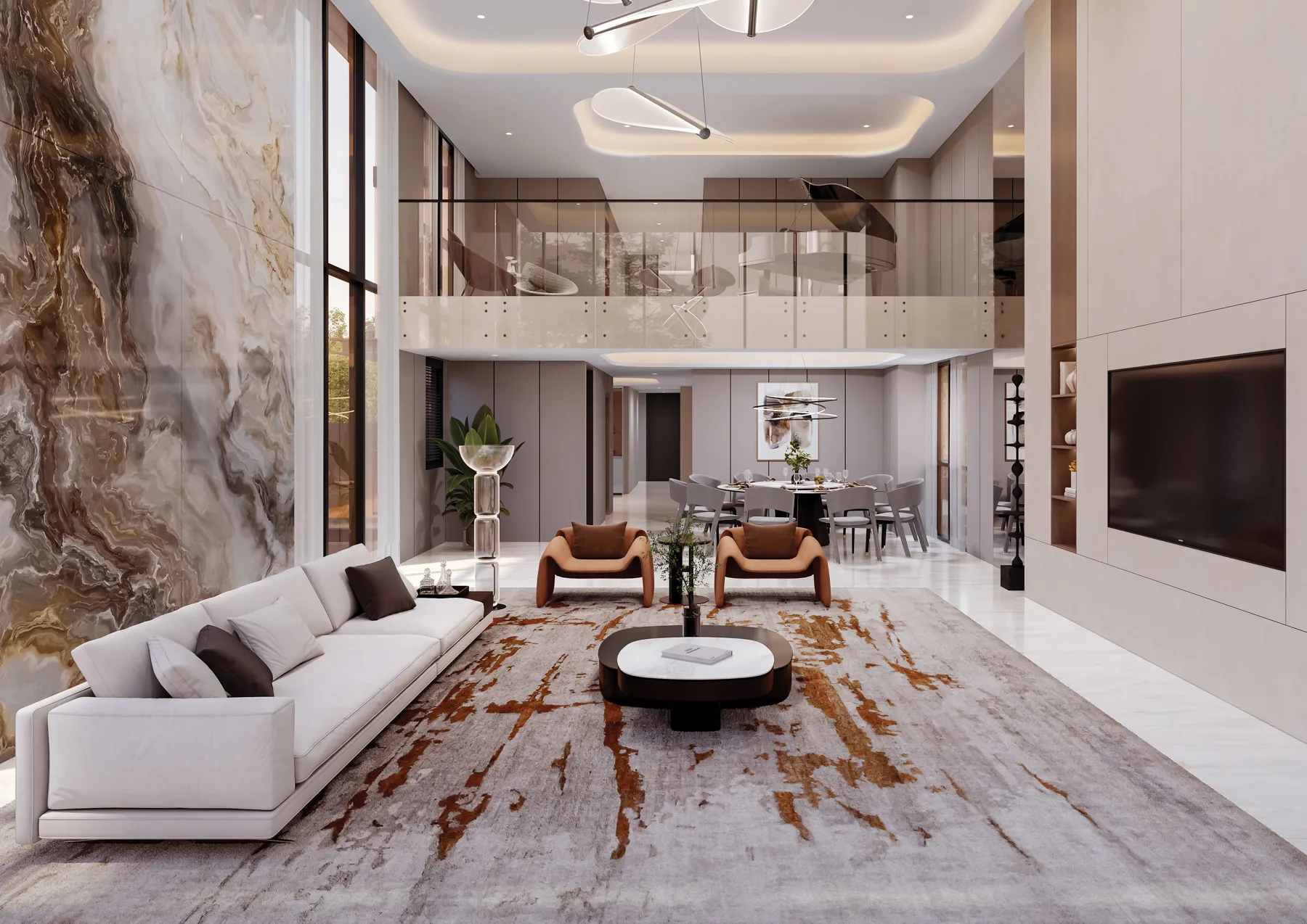Living room and mezzanine, artist's impression